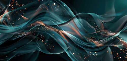 Poster - Abstract Background, dark teal with hints of rose gold, forming a stunning and luxurious contrast that draws the eye.