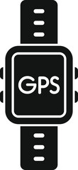 Poster - black glyph icon of a smartwatch showing gps functionality, representing location tracking and navig