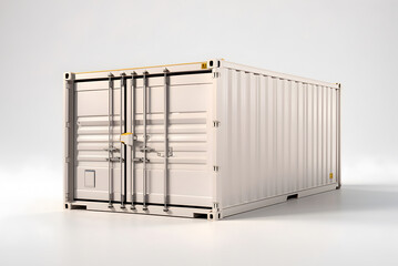 Cargo container isolated on white background , Digital 3d illustration
