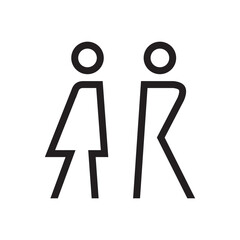 Wall Mural - Lavatory and restroom sign for man and women isolated icon graphic vector