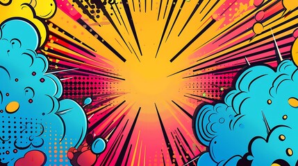 Aufkleber - Blank colorful comic abstract background for template, banner and poster