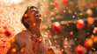 © Anthichada - A young man enjoying La Tomatina festival with tomatoes thrown everywhere, Traditional spirited celebration at Tomatina festival, Festive Tomato throwing extravaganza