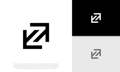 Wall Mural - Initials Z logo design. Initial Letter Logo. Innovative high tech logo template.