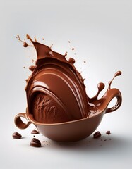 Wall Mural - chocolate splash isolated on white