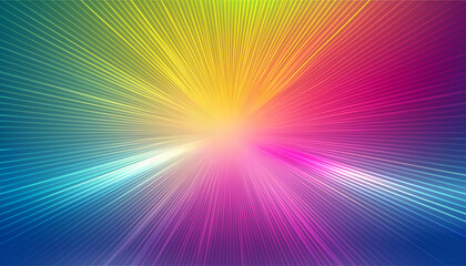 Aufkleber - Colorful abstract rays of light radiate in a vibrant burst background