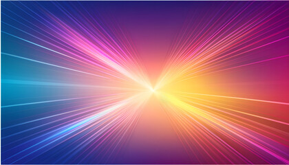Poster - Colorful burst of light radiating in various directions with a gradient background