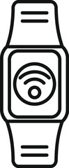 Poster - Line icon of a smartwatch showing a wifi signal on its screen