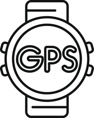 Poster - Line icon of a smartwatch showing gps navigation system