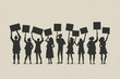 © AMA STUDIO - Group of people protesting for their rights holding blank signs