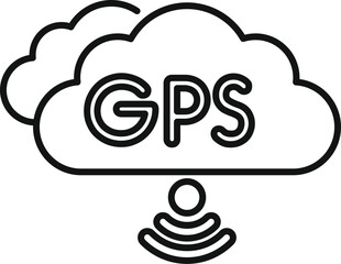 Poster - Gps navigation system sending a signal from cloud storage, a concept of cloud based gps technology