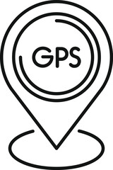 Poster - line icon of a gps location pin showing the navigation point