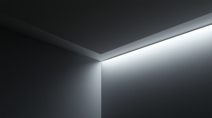 Poster - Light creates an interesting effect in a darkened corner of a modern room