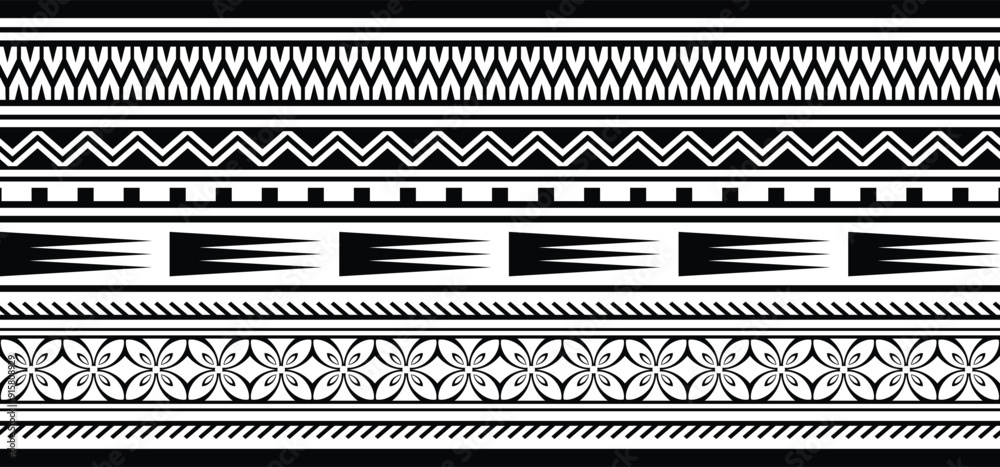 Polynesian tattoo tribal band design. Samoan tattoo tribal border ...