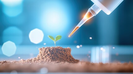 Sticker - A close up shot of soil samples being tested in a laboratory, showcasing the use of specialized equipment for environmental analysis.