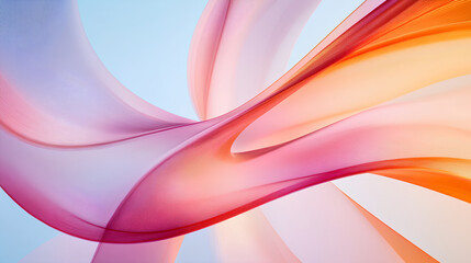 Wall Mural - Beautiful abstract background with colorful flowing ribbons in pink, orange and purple colors.