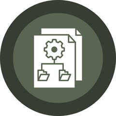 Canvas Print - File Management Glyph Circle Icon