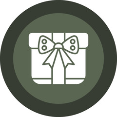 Poster - Gift Box Glyph Circle Icon