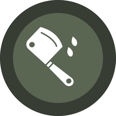 Wall Mural - Cleaver Knife Glyph Circle Icon