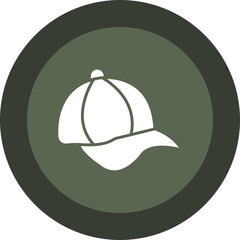 Sticker - Baseball cap Glyph Circle Icon