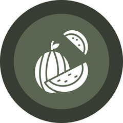 Poster - Watermolon Glyph Circle Icon