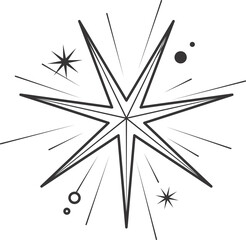 Wall Mural - line icon of stars. sparks and shiny elements. abstract glitter symbol with light effect. minimal y2