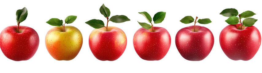 Wall Mural - A row of six apples, with one being green and the others red