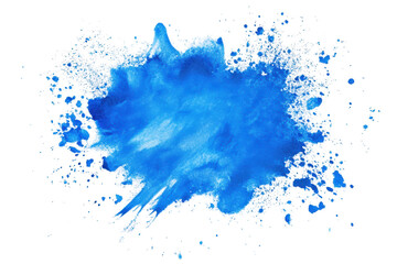 Blue paint splash, cut out - stock png.