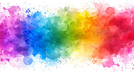 Wall Mural - Rainbow Symphony: Vibrant Watercolor Explosion