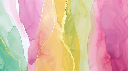 Wall Mural - Pastel Serenity: Fluid Gold-Lined Abstract