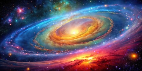 Wall Mural - Stunning image of a vibrant cosmos galaxy with bright stars and swirling colors , universe, space, galaxy, cosmic