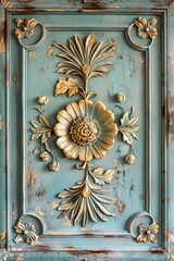 Poster - A close-up shot of a decorative object on a wall, with intricate details and textures