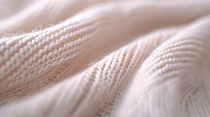 Wall Mural - Soft Textured Knitted Fabric in Light Pink Color Under Natural Lighting