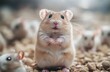 © Cetin - group of hamsters in an laboratory, with one standing on its hind legs and looking up at the camera