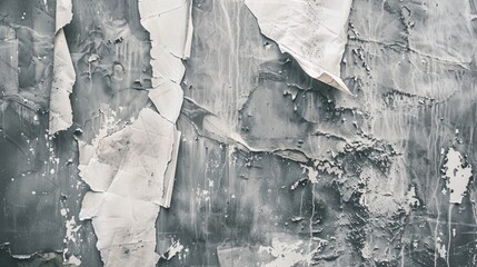 Poster - A close-up shot of peeling paint on a wall with cracks and flaking texture