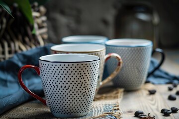 Aufkleber - A pair of coffee cups sitting on a table