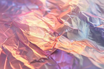 Poster - A close-up view of a piece of shiny metallic foil, often used for wrapping or cooking