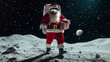 © Nelson - Santa Claus Delivers Gifts on the Moon While Dressed in a Space Suit