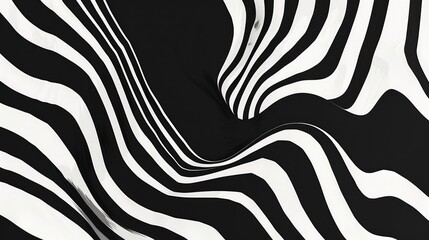 Poster - A close-up shot of a black and white striped pattern, suitable for use in designs where bold textures are needed