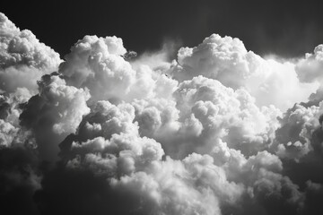 Poster - A black and white photograph of clouds in the sky