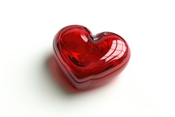 Poster - A red heart shaped object placed on a white background, ideal for romantic or intimate scenes