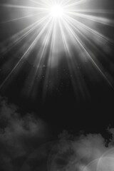 Poster - A simple yet striking image of the sun and clouds in shades of gray