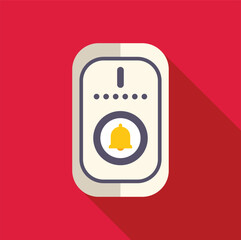 Poster - reminder application icon showing alarm is on with bell symbol and long shadow