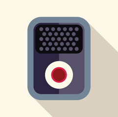 Poster - Voice recorder is recording an audio message, long shadow design
