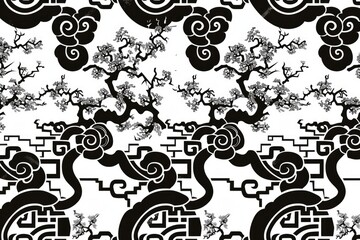 Poster - A close-up shot of a unique pattern in shades of gray
