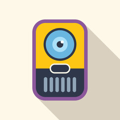 Poster - Intercom system with a camera lens is used to communicate with visitors and grant access to a building
