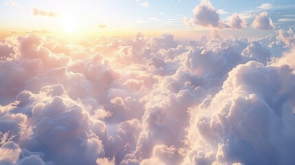 Poster - A warm sunset scene with clouds above