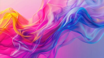 Poster - Fabric flowing on a colorful background
