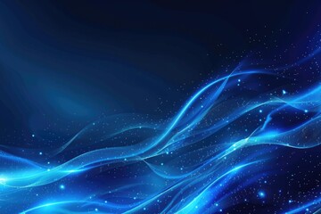 Poster - A subtle depiction of ocean waves on a dark blue backdrop, great for use in abstract or atmospheric designs