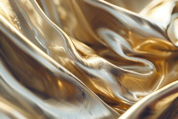 Poster - A close-up shot of a shiny gold cloth with intricate details