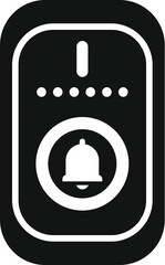 Poster - Black and white glyph icon of a remote control showing a notification bell icon